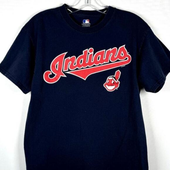 MLB Cleveland Indians Blue Short Sleeve Crew Neck T-Shirt Men's Size M - Picture 1 of 4